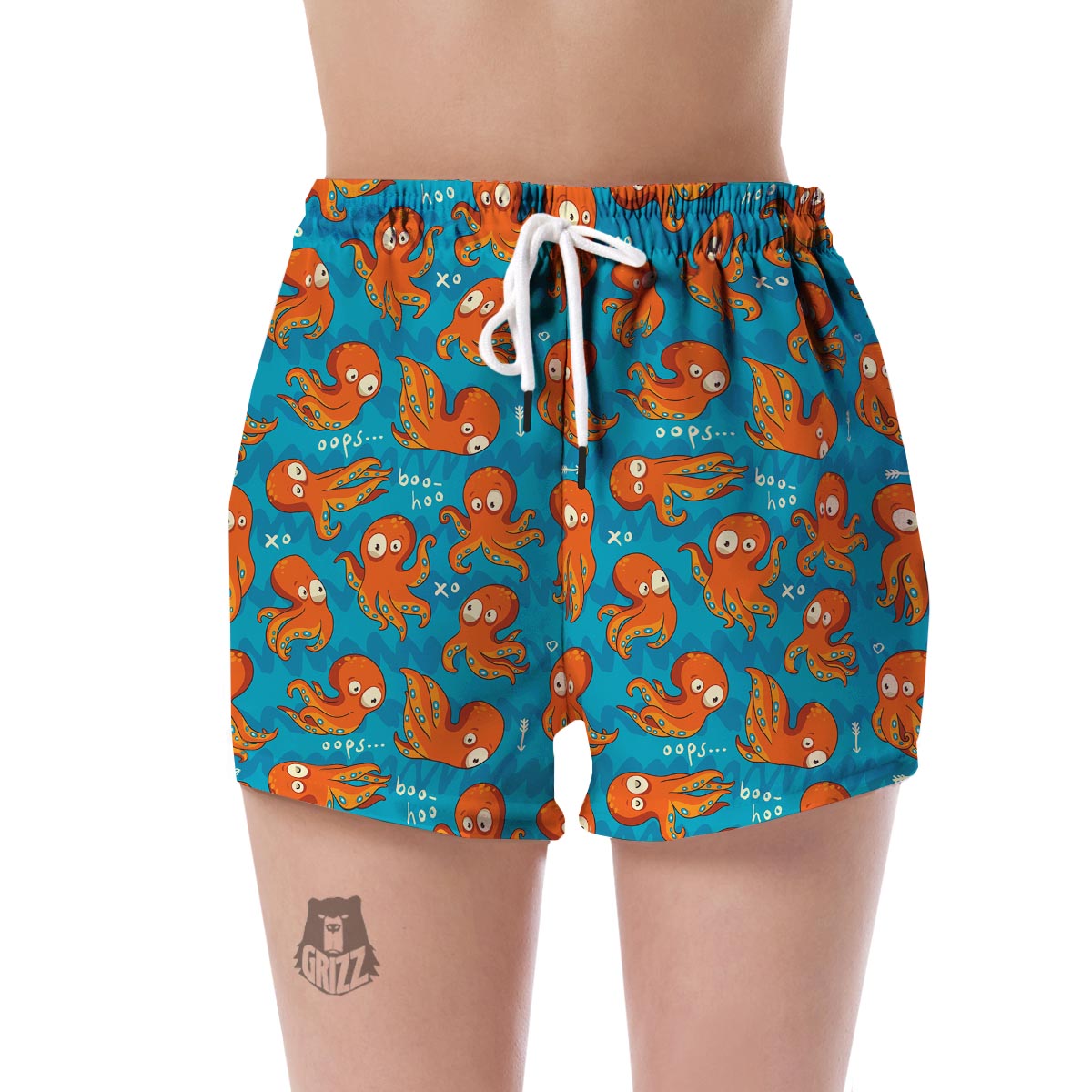 Octopus Tentacle Squid Pattern Print Women's Shorts-grizzshop