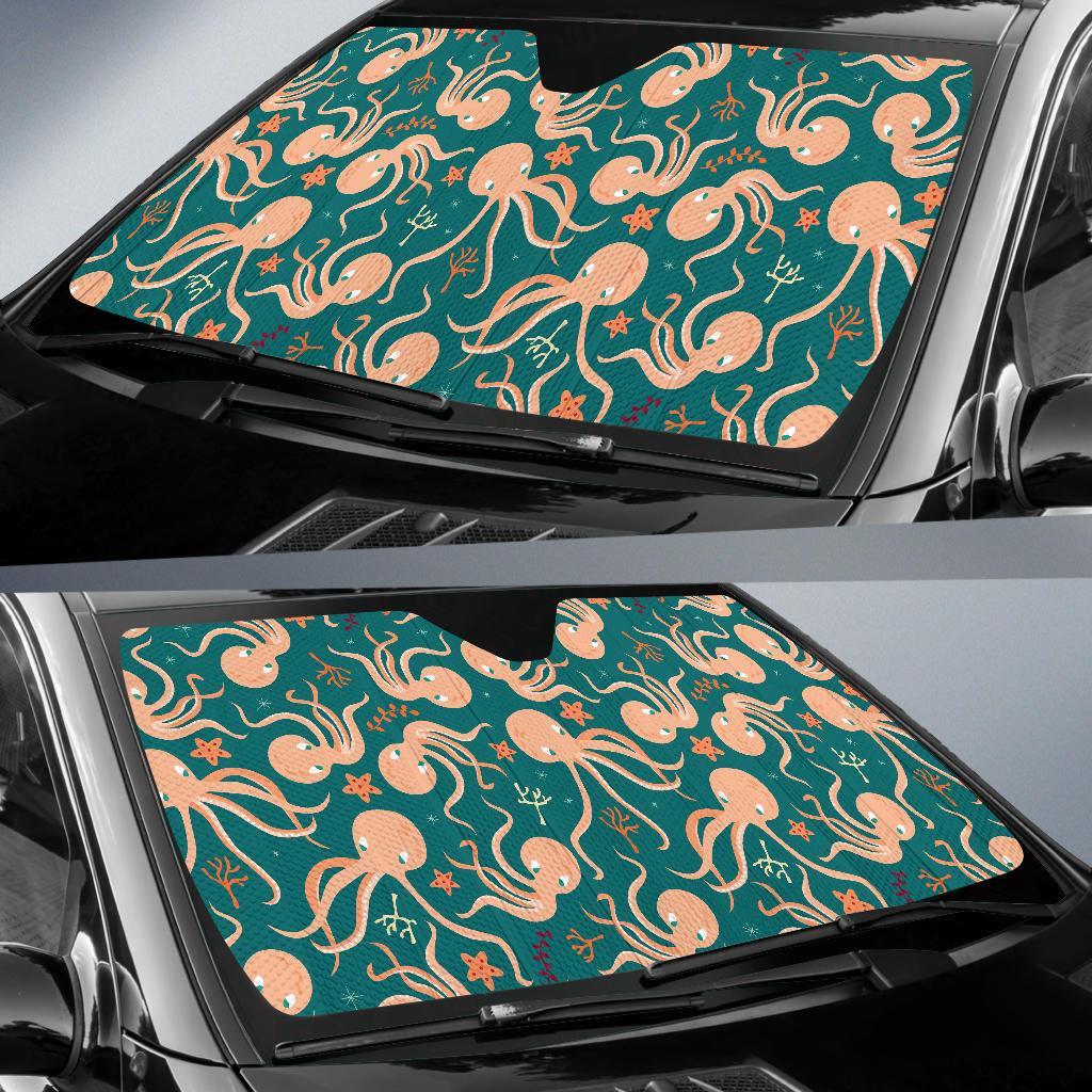 Octopus Tentacle Squid Print Pattern Car Sun Shade-grizzshop