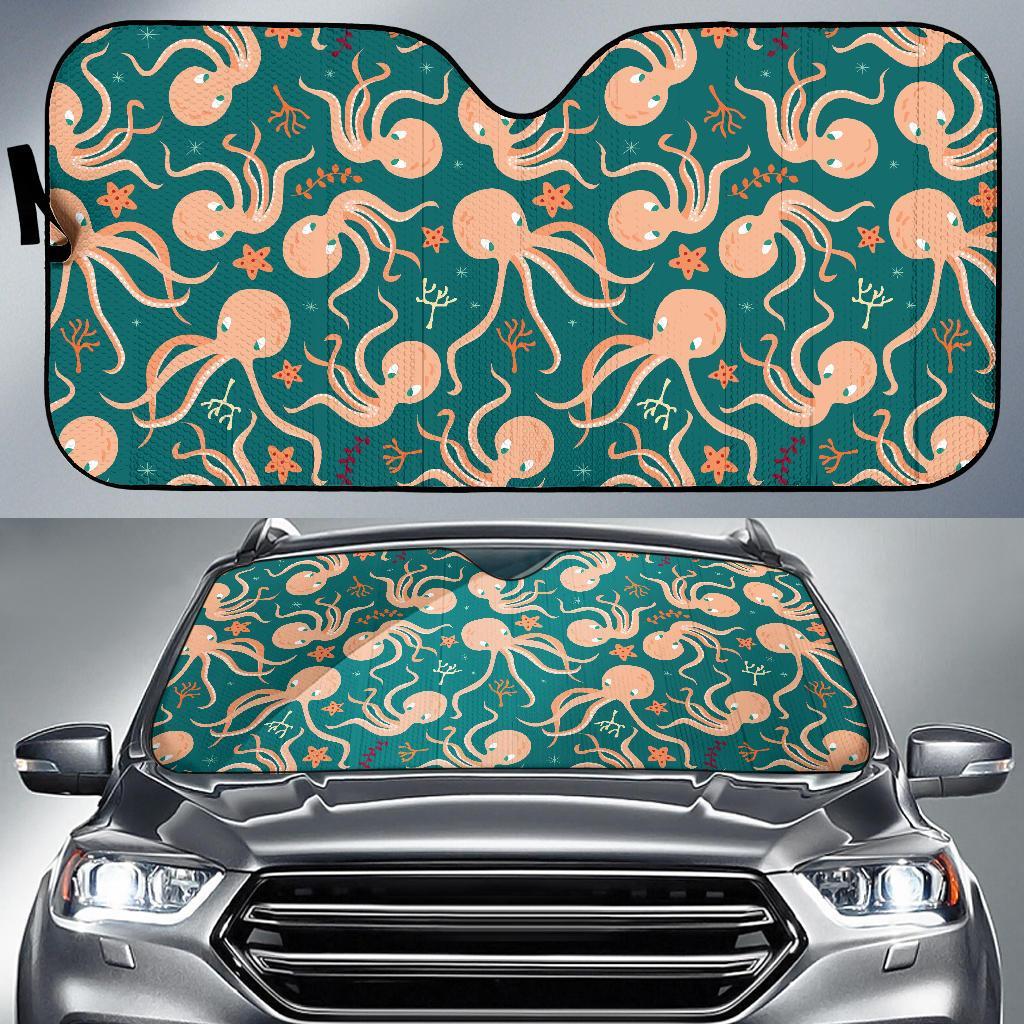 Octopus Tentacle Squid Print Pattern Car Sun Shade-grizzshop