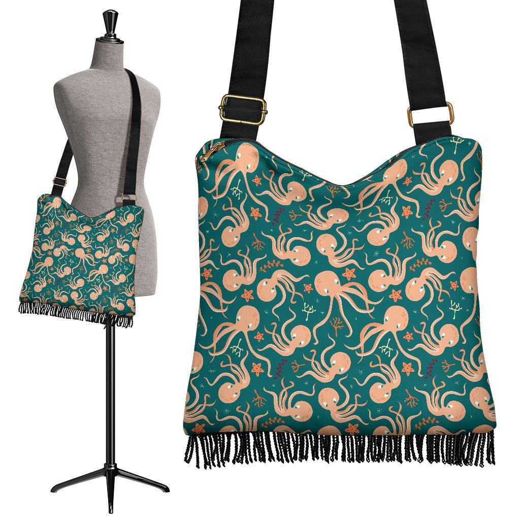 Octopus Tentacle Squid Print Pattern Crossbody Bags-grizzshop