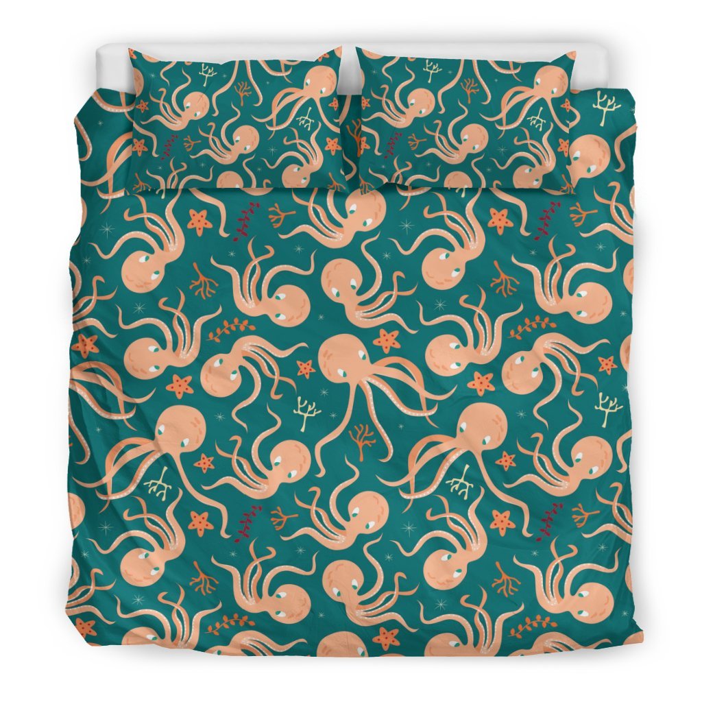 Octopus Tentacle Squid Print Pattern Duvet Cover Bedding Set-grizzshop