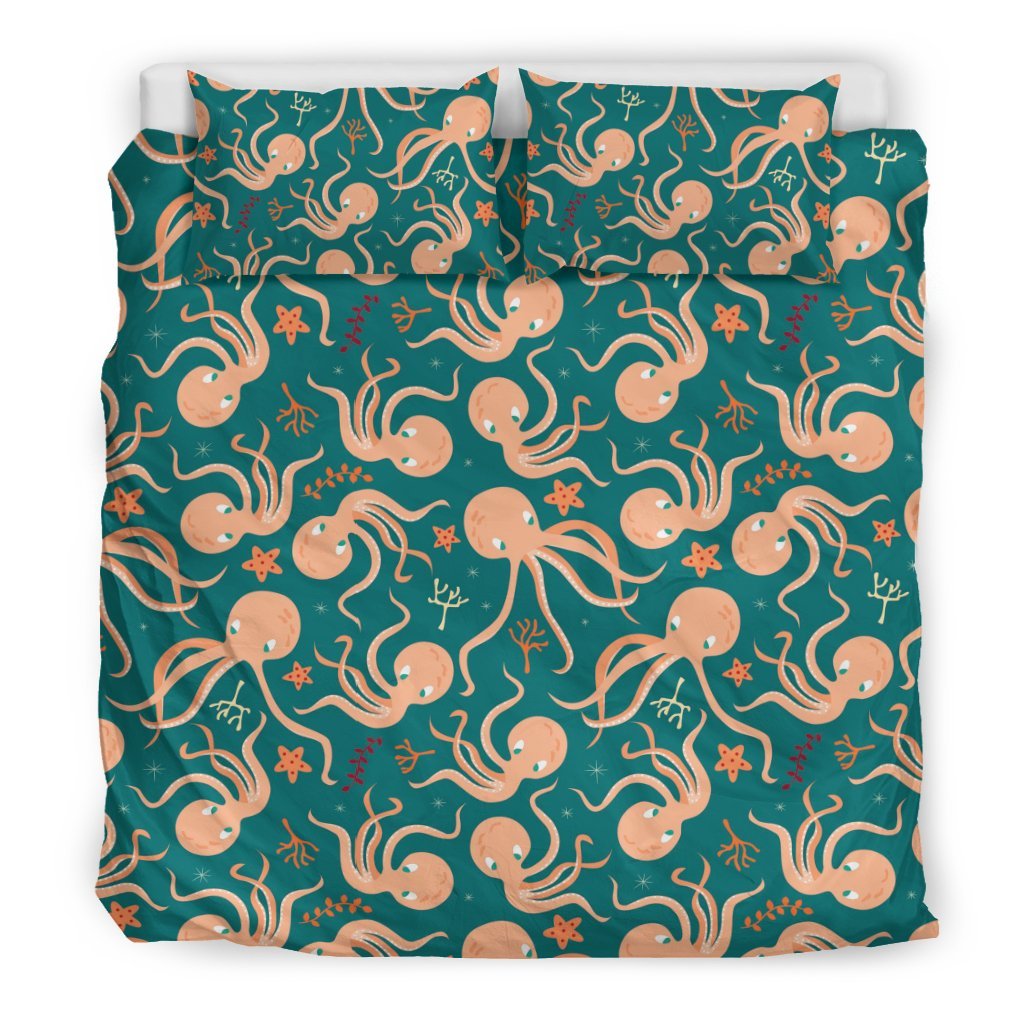 Octopus Tentacle Squid Print Pattern Duvet Cover Bedding Set-grizzshop