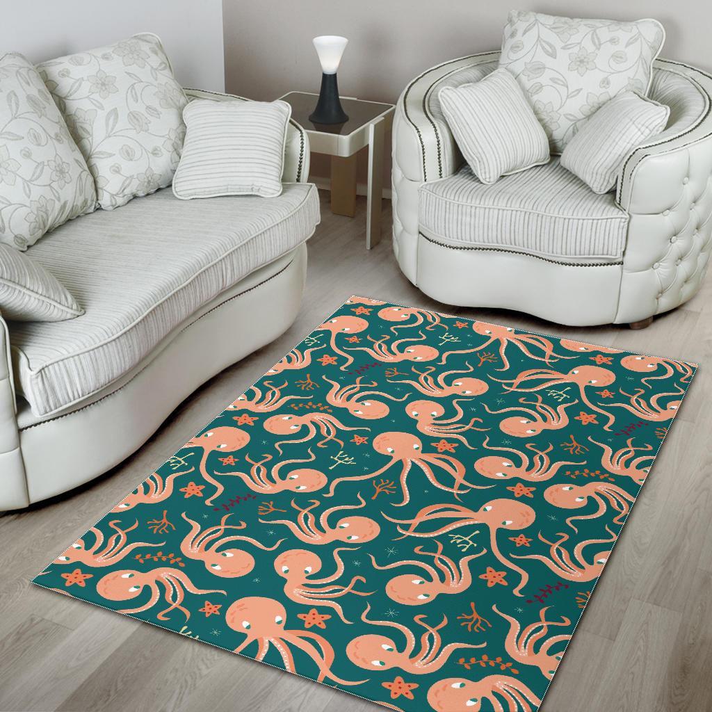 Octopus Tentacle Squid Print Pattern Floor Mat-grizzshop