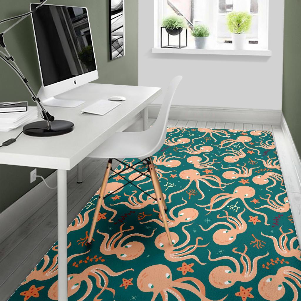 Octopus Tentacle Squid Print Pattern Floor Mat-grizzshop