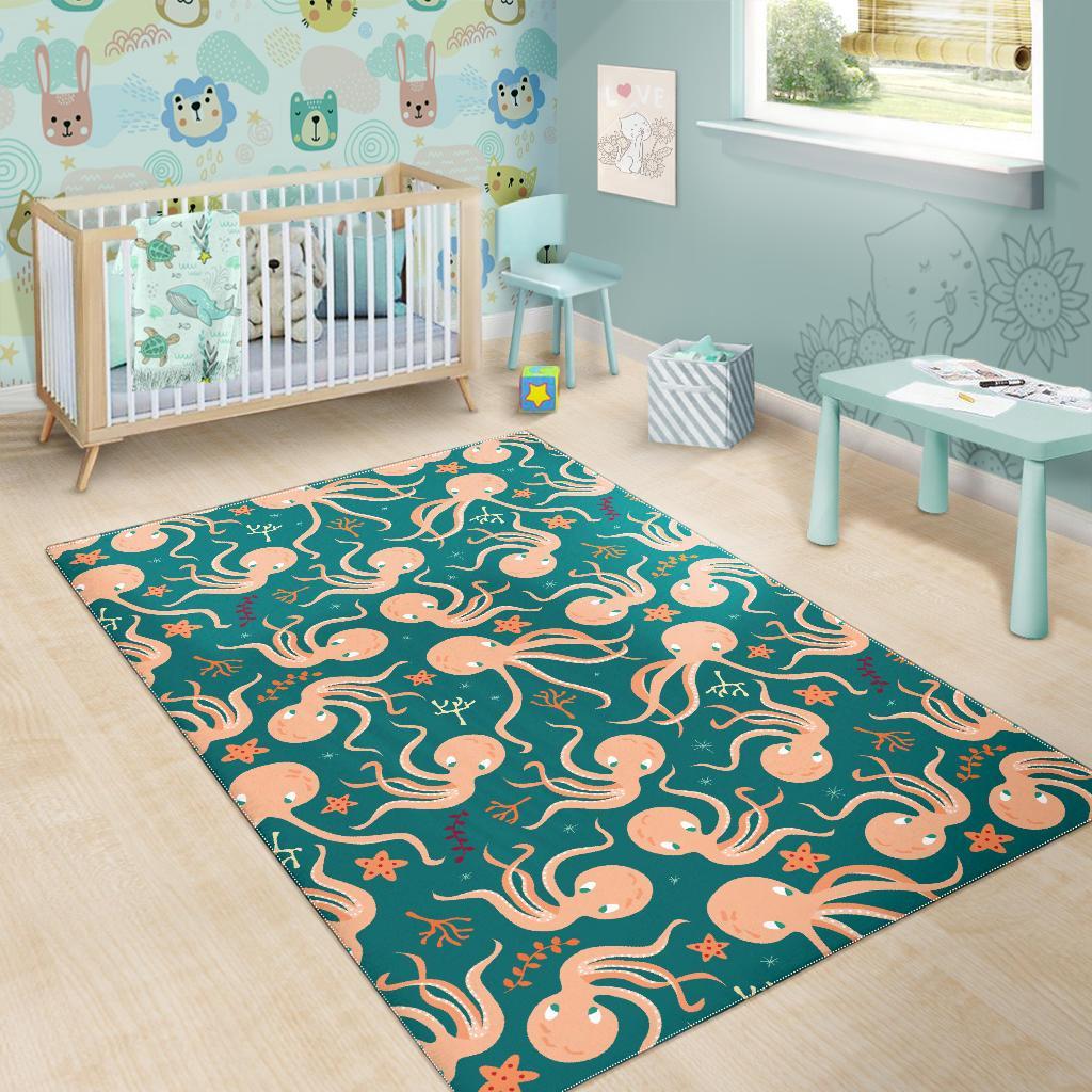 Octopus Tentacle Squid Print Pattern Floor Mat-grizzshop