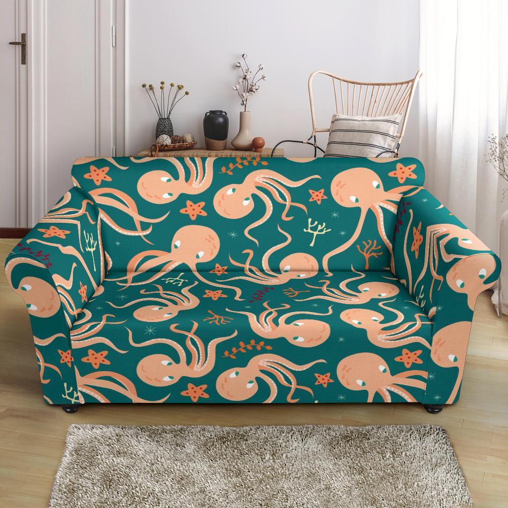 Octopus Tentacle Squid Print Pattern Loveseat Cover-grizzshop