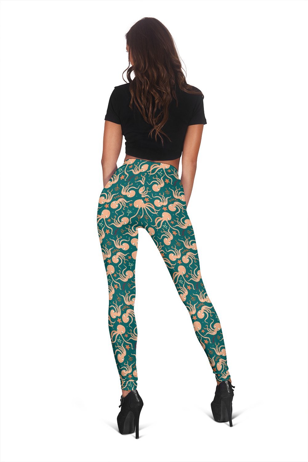 Octopus Tentacle Squid Print Pattern Women Leggings-grizzshop