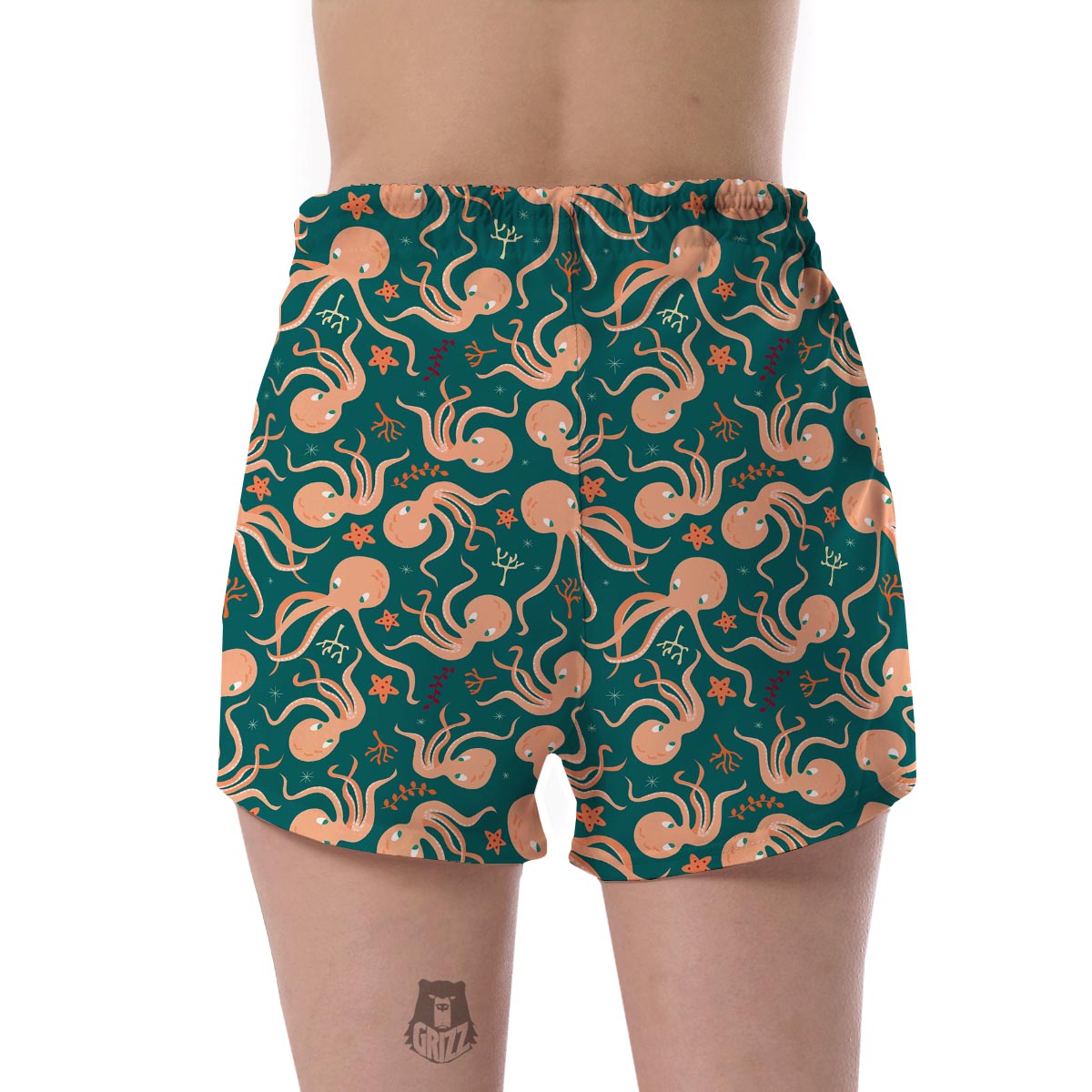 Octopus Tentacle Squid Print Pattern Women's Shorts-grizzshop