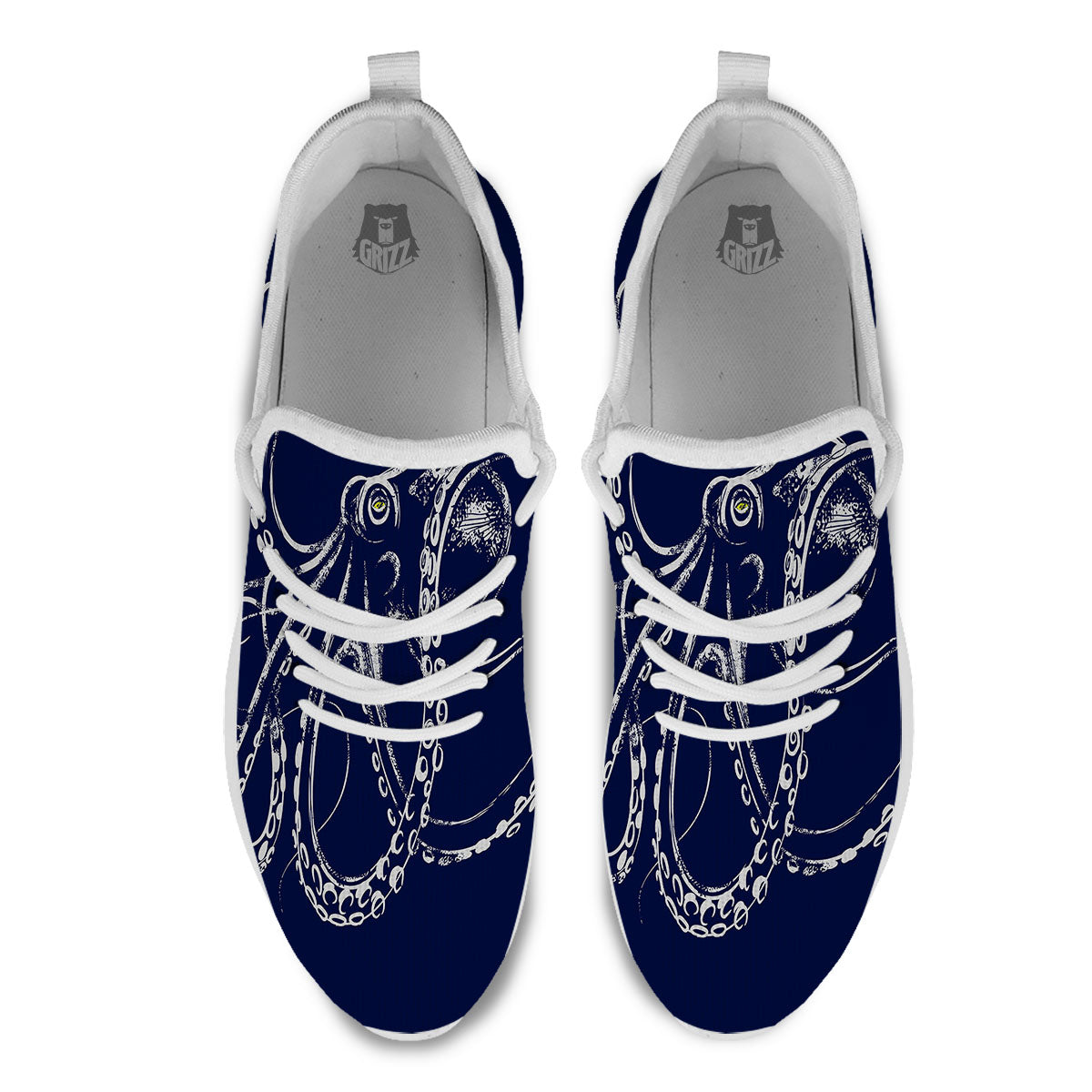 Octopus Tentacles Print White Athletic Shoes-grizzshop