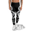 Octopus Tentacles White And Black Print Men's Leggings-grizzshop