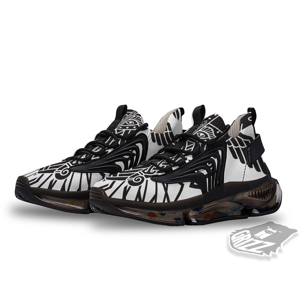 Odin God With Muninn And Huginn Print Black Gym Shoes-grizzshop