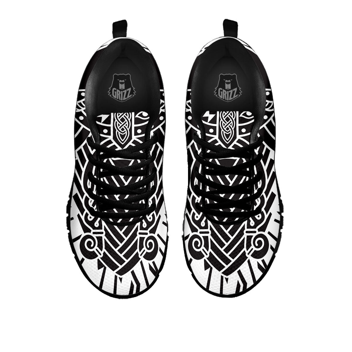 Odin God With Muninn And Huginn Print Black Sneaker-grizzshop