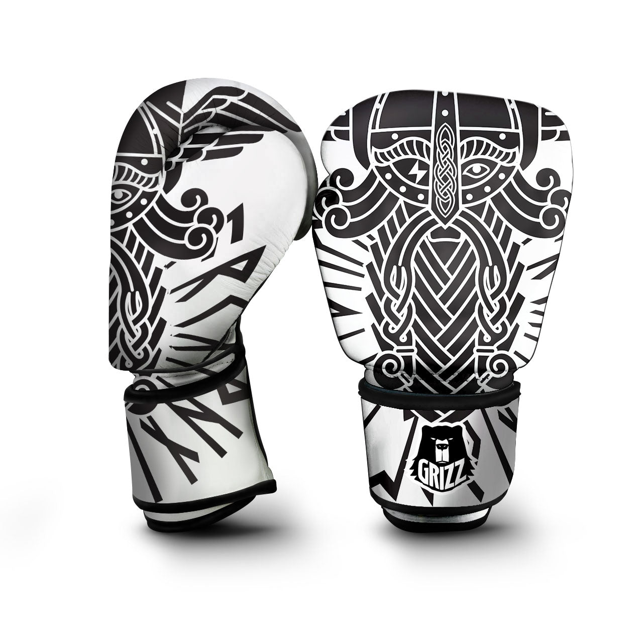 Odin God With Muninn And Huginn Print Boxing Gloves-grizzshop