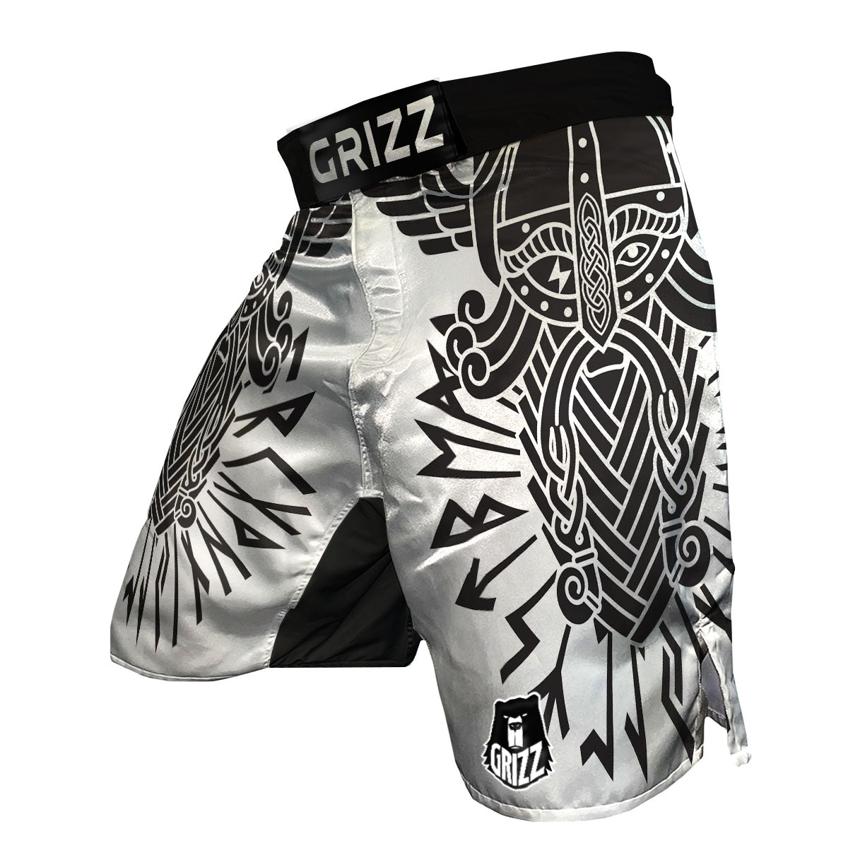 Odin God With Muninn And Huginn Print MMA Shorts-grizzshop