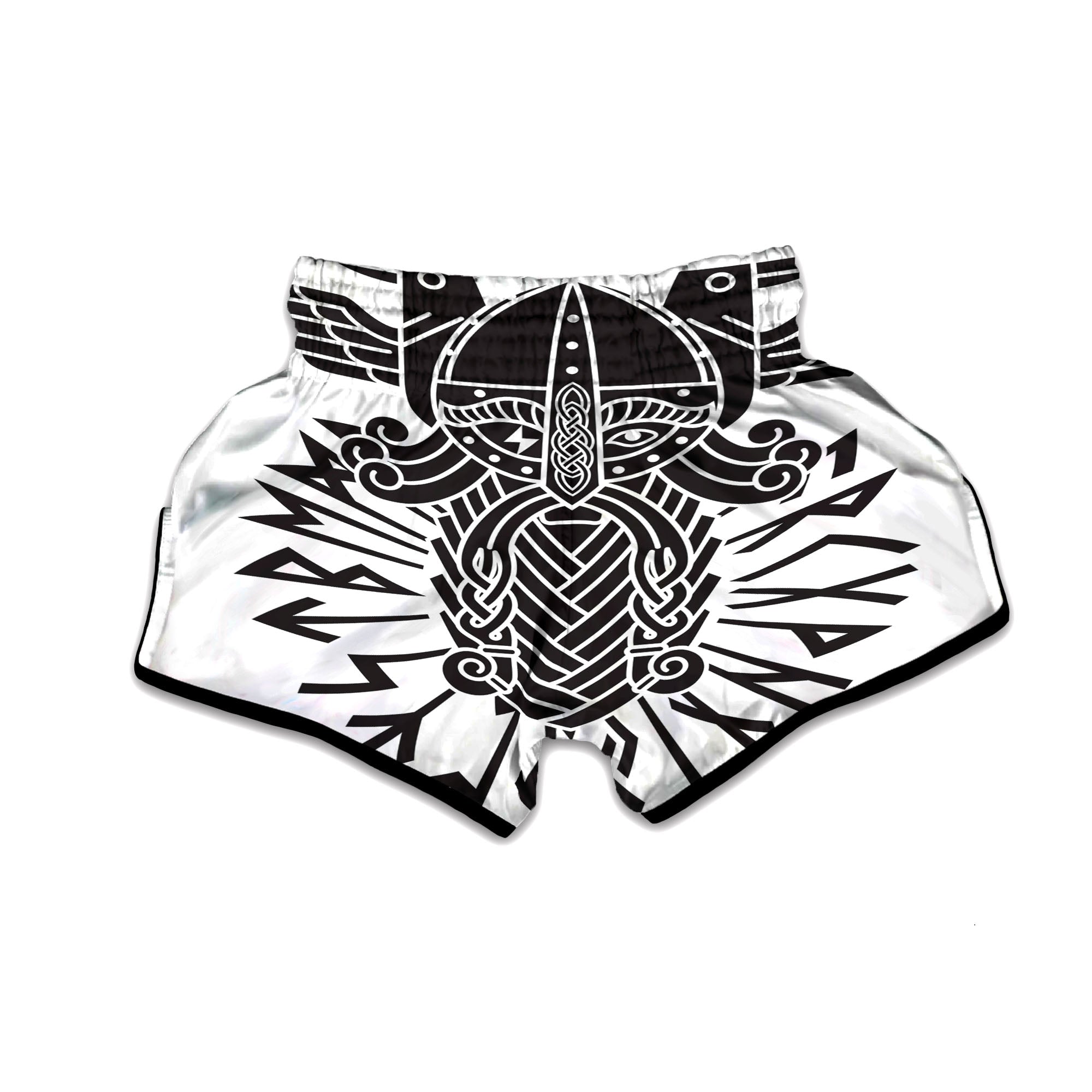 Odin God With Muninn And Huginn Print Muay Thai Boxing Shorts-grizzshop