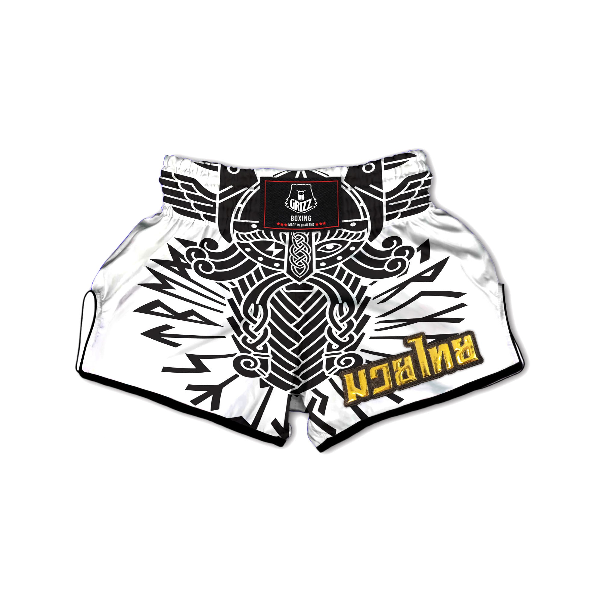 Odin God With Muninn And Huginn Print Muay Thai Boxing Shorts-grizzshop