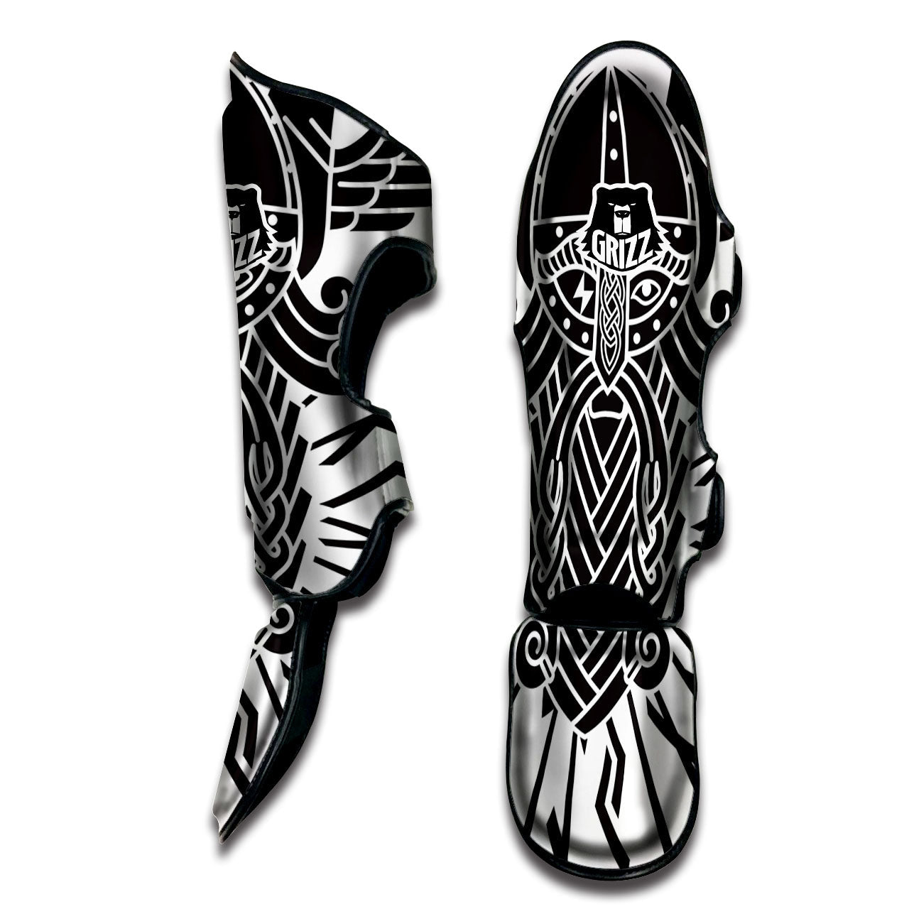 Odin God With Muninn And Huginn Print Muay Thai Shin Guards-grizzshop