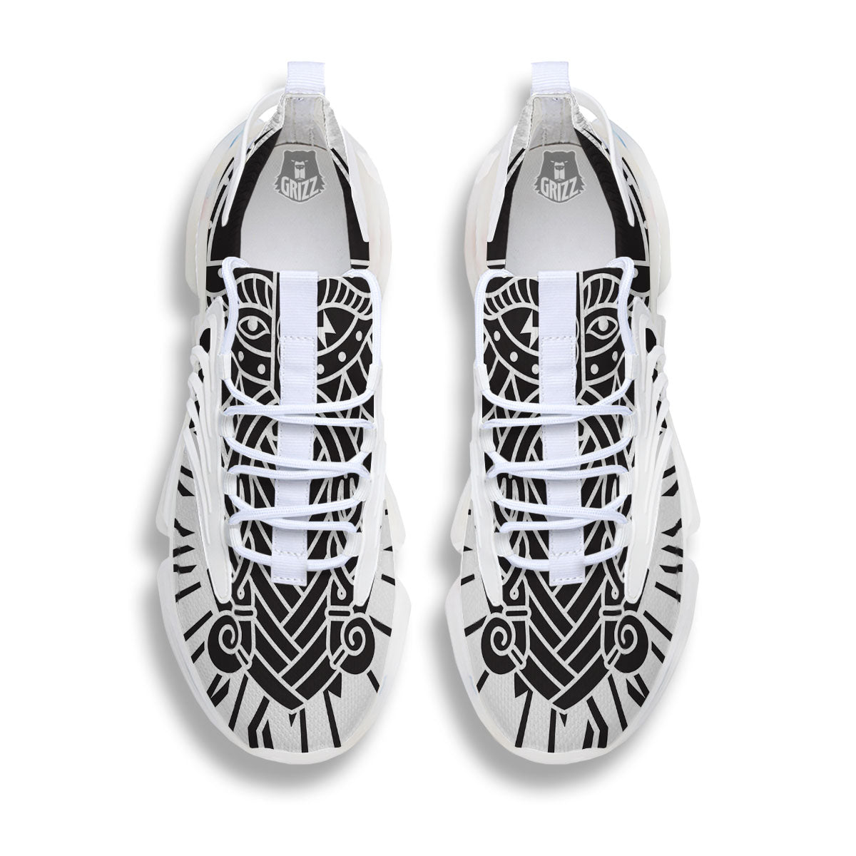 Odin God With Muninn And Huginn Print White Gym Shoes-grizzshop