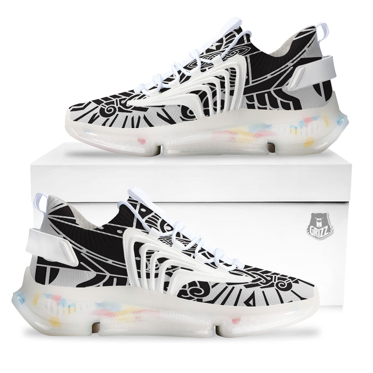 Odin God With Muninn And Huginn Print White Gym Shoes-grizzshop
