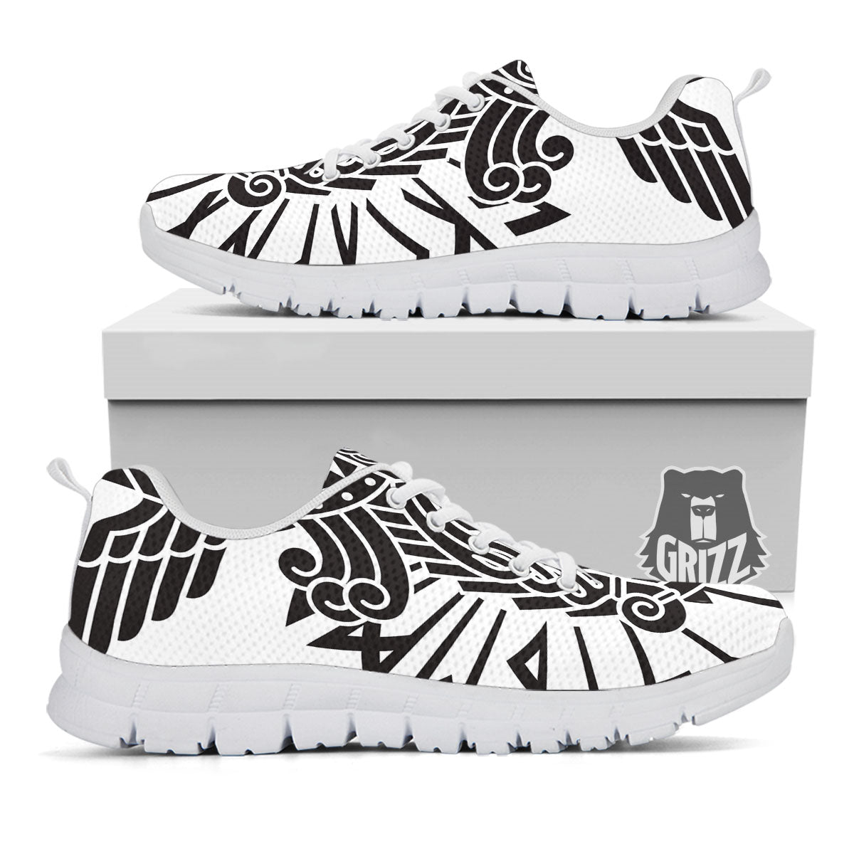 Odin God With Muninn And Huginn Print White Sneaker-grizzshop