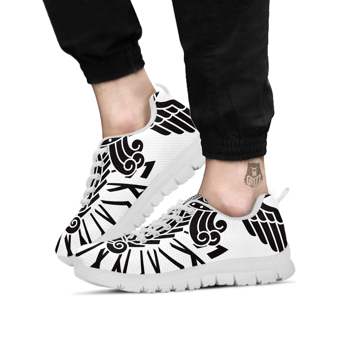 Odin God With Muninn And Huginn Print White Sneaker-grizzshop