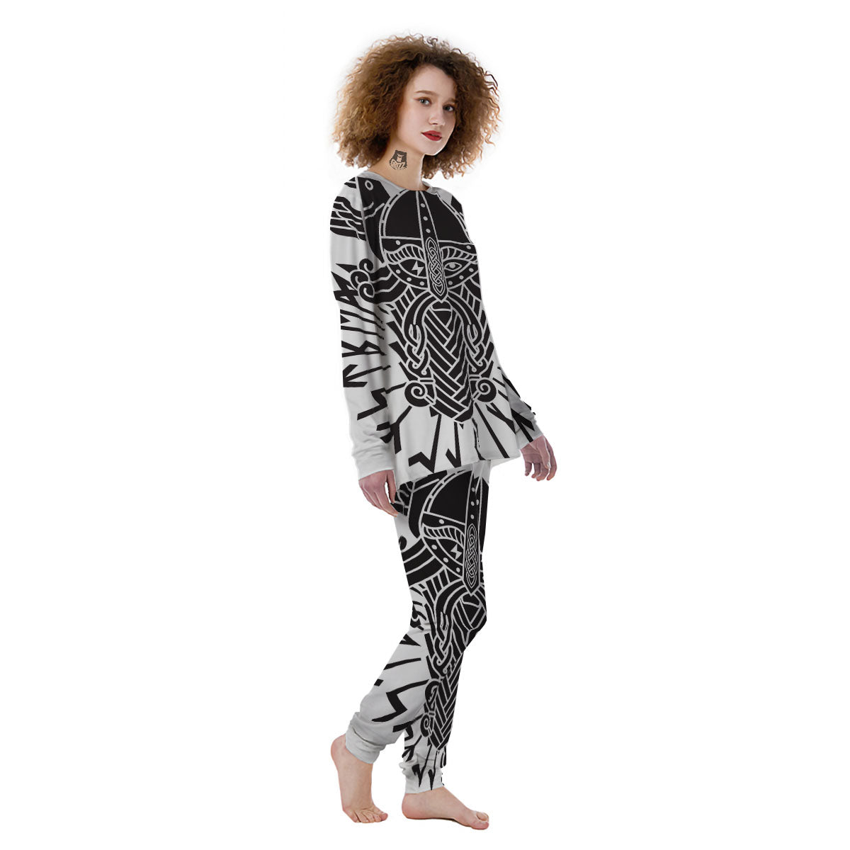 Odin God With Muninn And Huginn Print Women's Pajamas-grizzshop