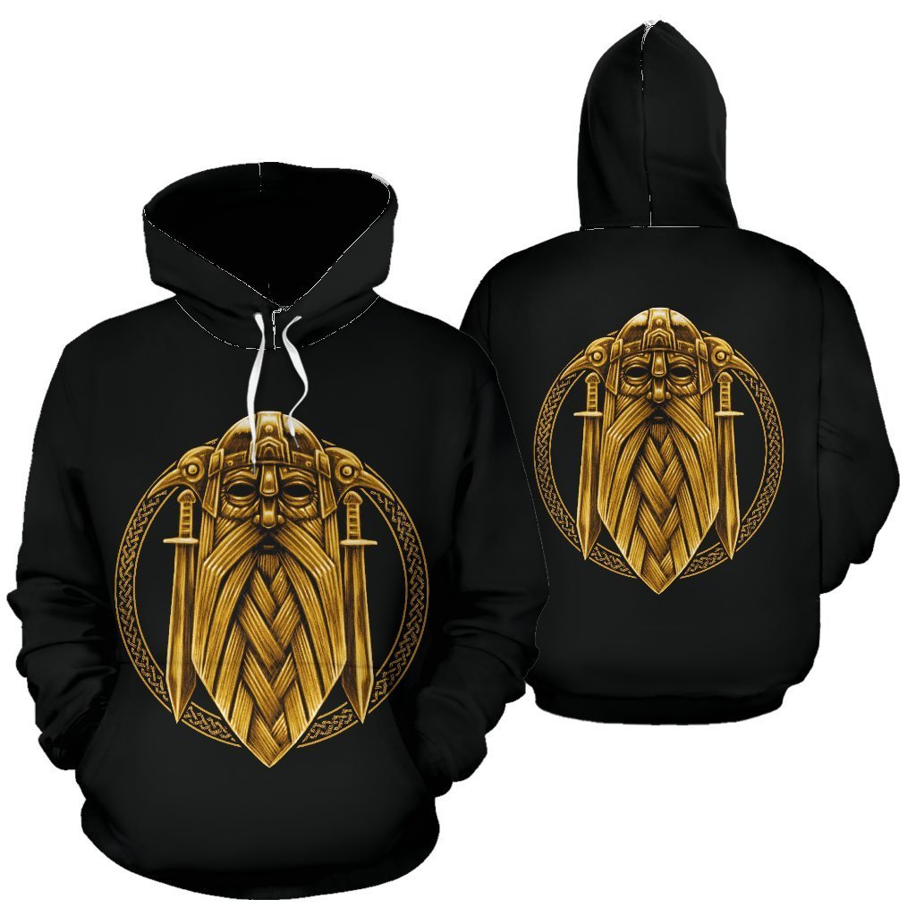 Odin Viking Sword Raven Print Women Men Pullover Hoodie-grizzshop