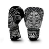 Odin With Crows White And Black Print Boxing Gloves-grizzshop