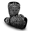 Odin With Wolfs White And Black Print Boxing Gloves-grizzshop