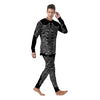 Odin With Wolfs White And Black Print Men's Pajamas-grizzshop