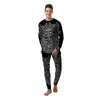 Odin With Wolfs White And Black Print Men's Pajamas-grizzshop