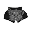 Odin With Wolfs White And Black Print Muay Thai Boxing Shorts-grizzshop