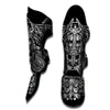 Odin With Wolfs White And Black Print Muay Thai Shin Guards-grizzshop