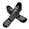 Odin With Wolfs White And Black Print Muay Thai Shin Guards-grizzshop