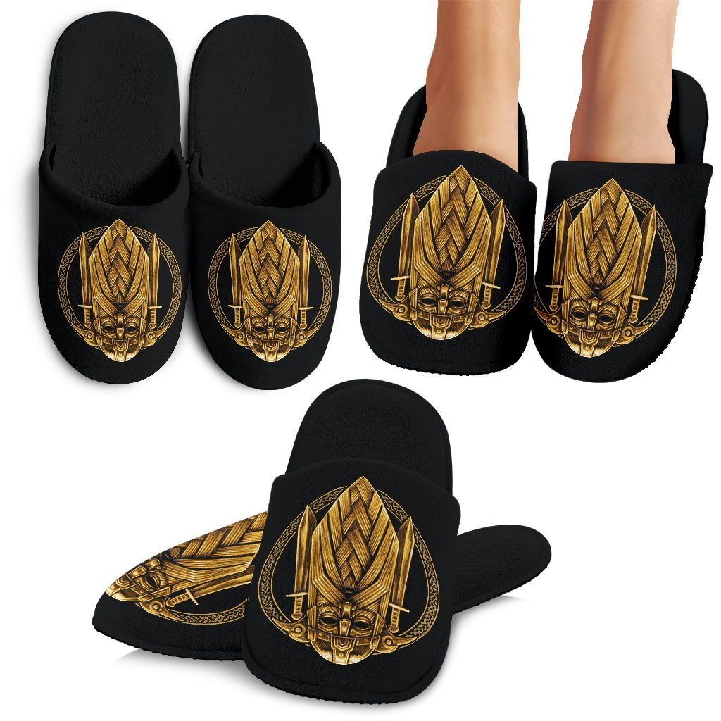 Odin Viking Sword Raven Print Premium Home Slippers-grizzshop