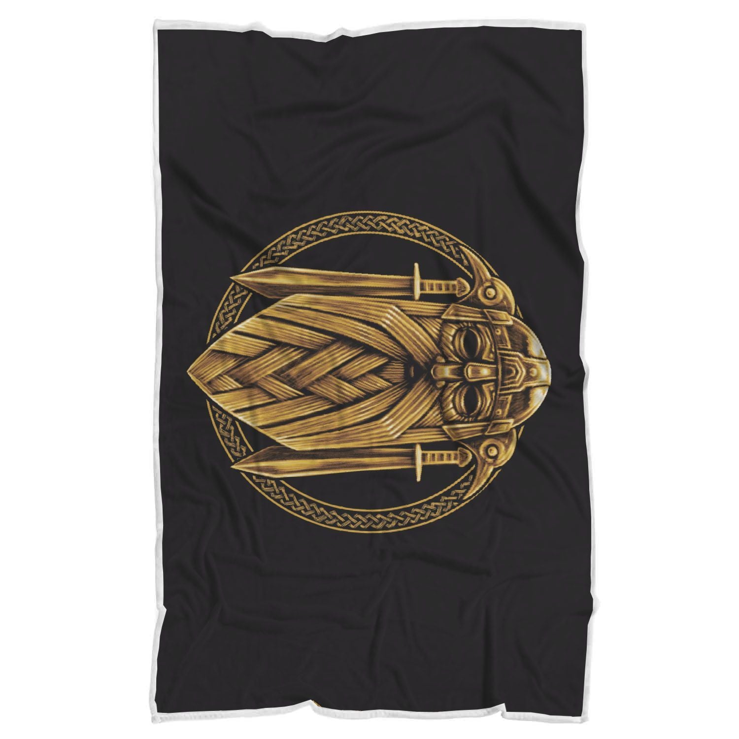 Odin Viking Sword Raven Print Throw Blanket-grizzshop