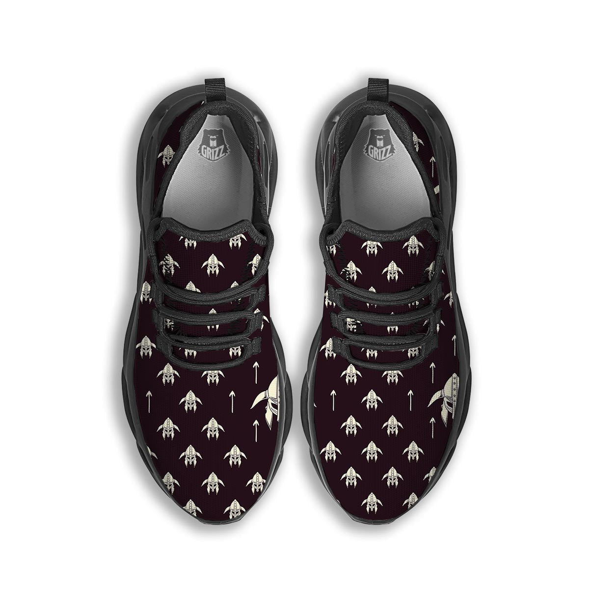 Odin's Mask Viking Black Running Shoes-grizzshop