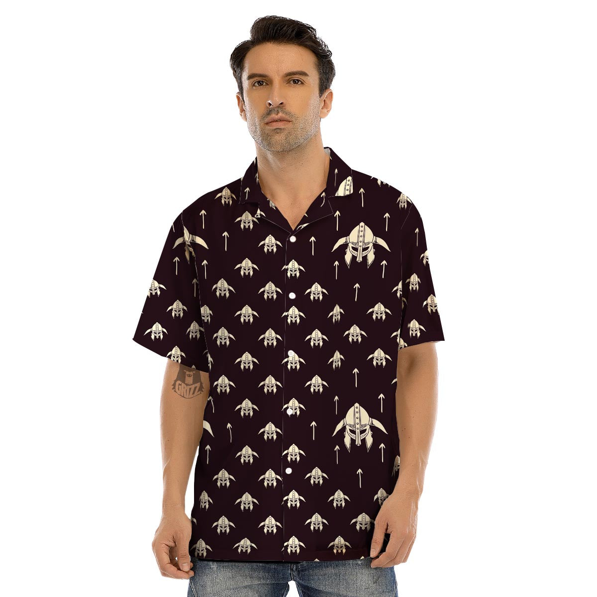 Odin's Mask Viking Men’s Hawaiian Shirt-grizzshop