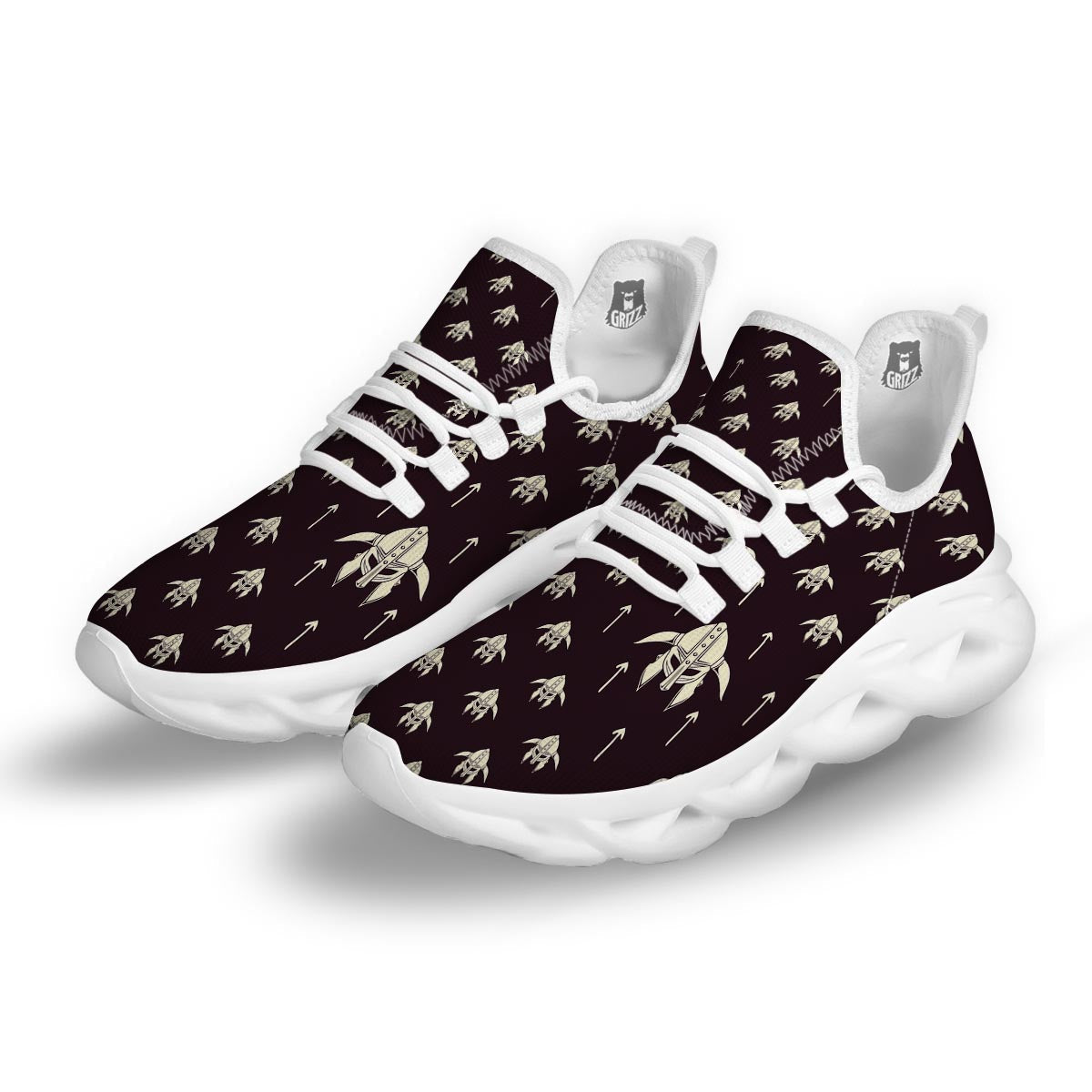 Odin's Mask Viking White Running Shoes-grizzshop