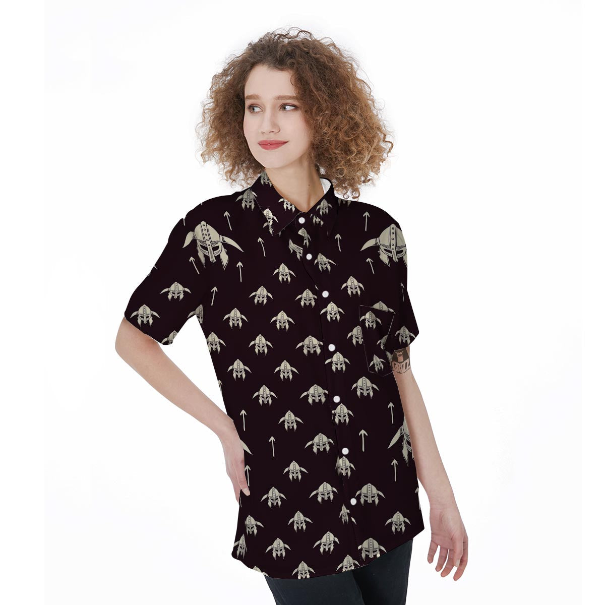 Odin's Mask Viking Women's Short Sleeve Shirts-grizzshop