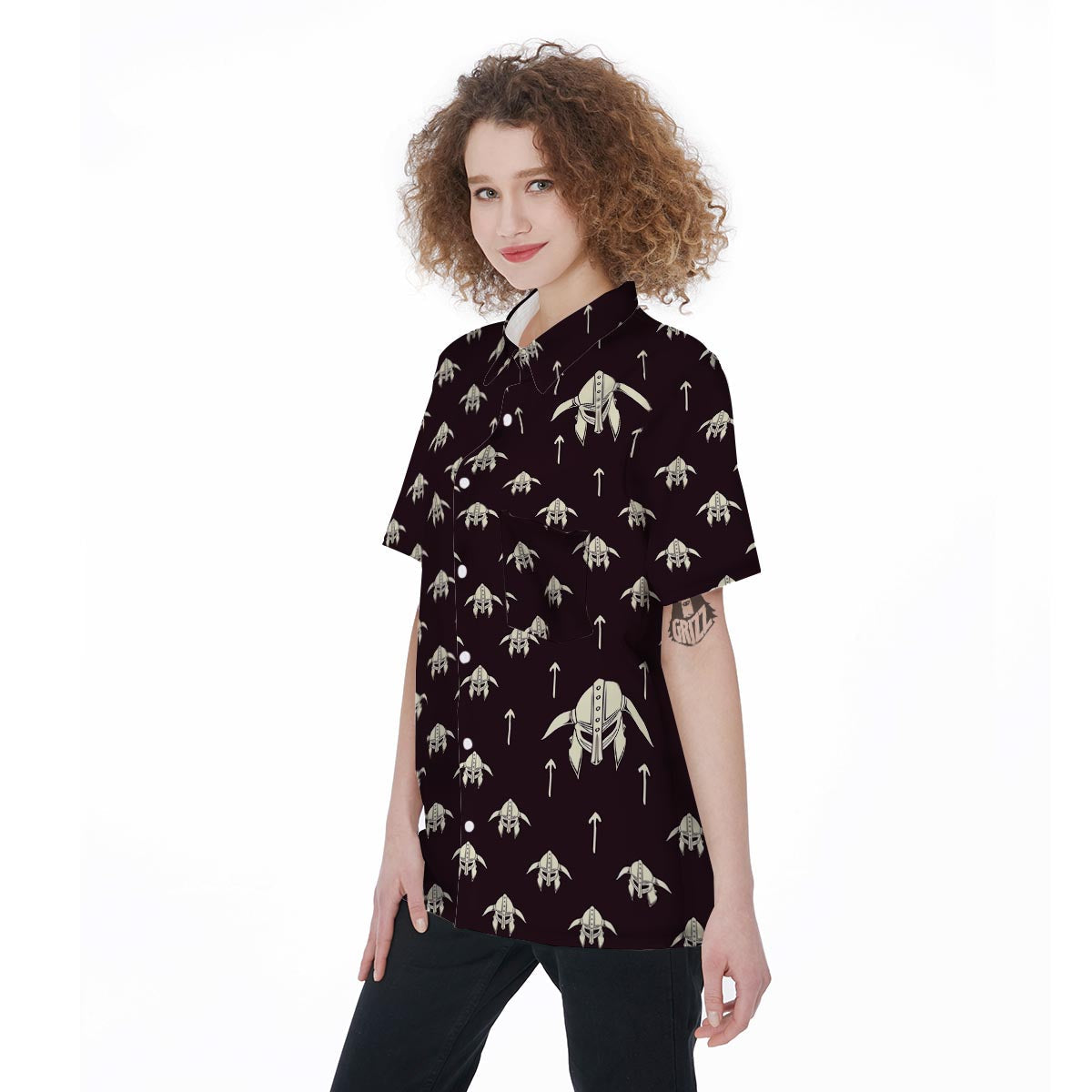Odin's Mask Viking Women's Short Sleeve Shirts-grizzshop