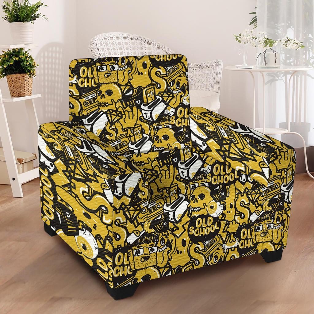 Old School HipHop Print Armchair Cover-grizzshop