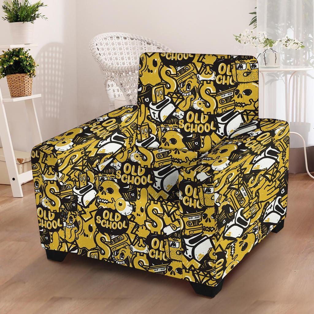 Old School HipHop Print Armchair Cover-grizzshop