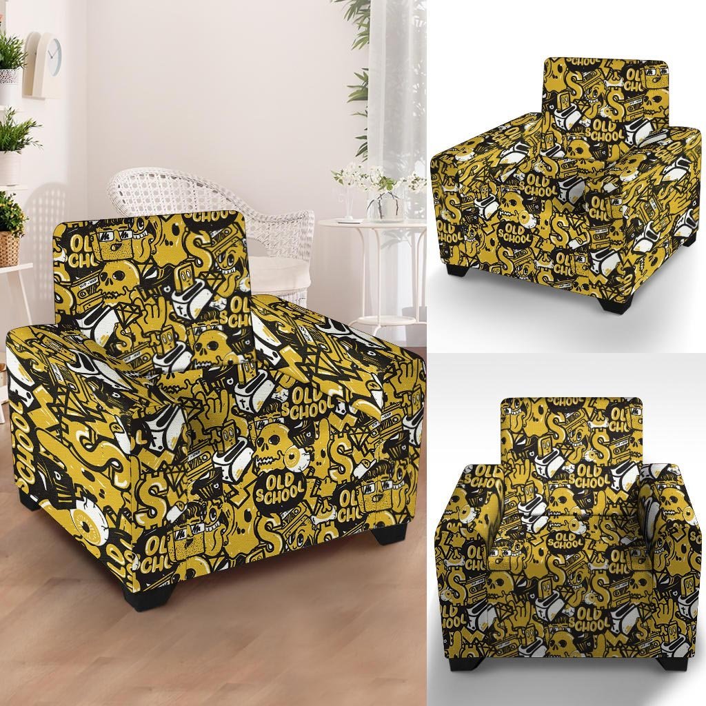 Old School HipHop Print Armchair Cover-grizzshop