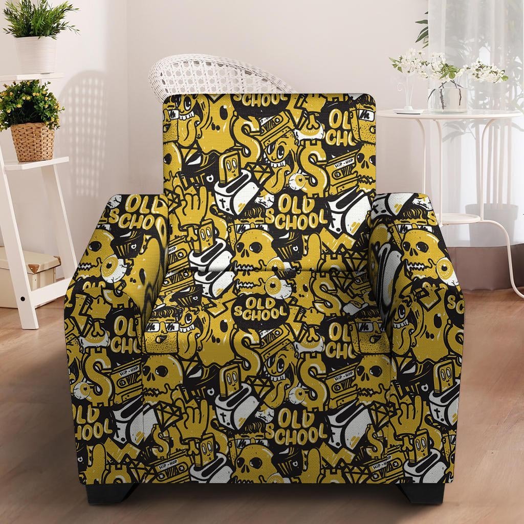 Old School HipHop Print Armchair Cover-grizzshop