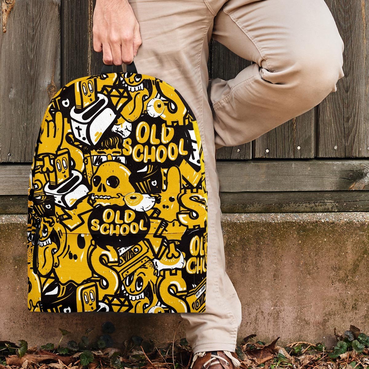 Old School HipHop Print Backpack-grizzshop