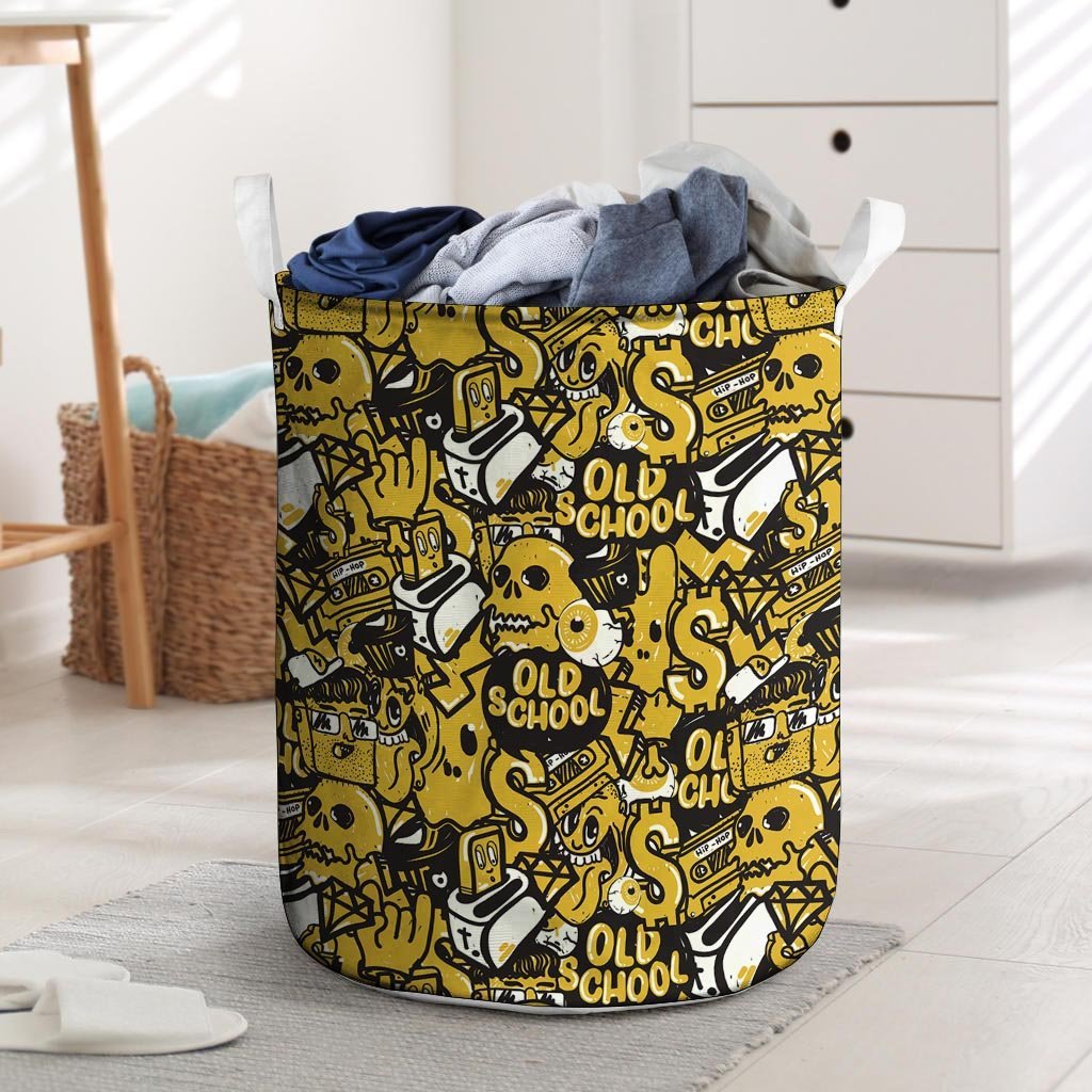 Old School HipHop Print Laundry Basket-grizzshop