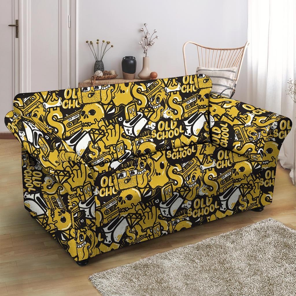 Old School HipHop Print Loveseat Cover-grizzshop