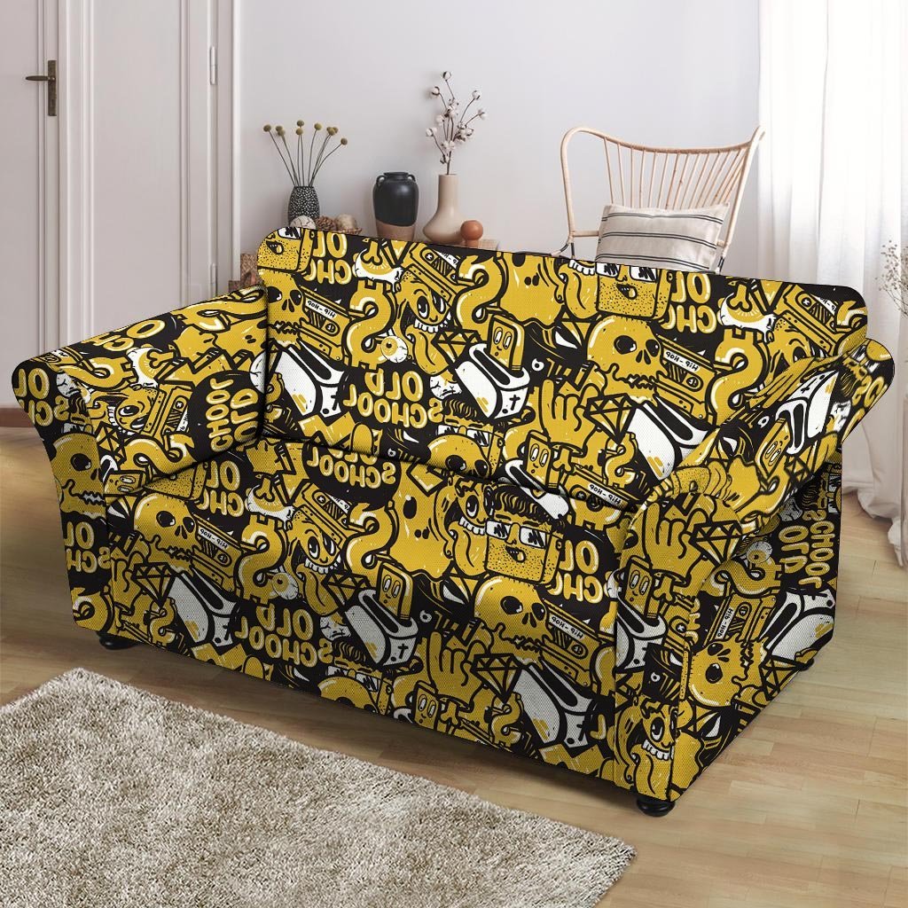 Old School HipHop Print Loveseat Cover-grizzshop