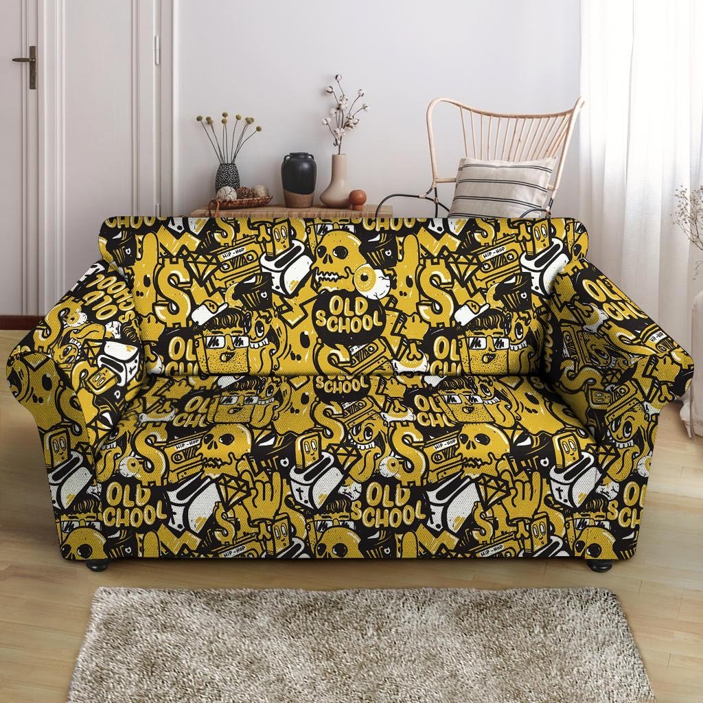 Old School HipHop Print Loveseat Cover-grizzshop